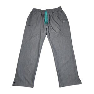 FIGS Women's Large Petite Gray Straight Leg Scrub Pants Technical Collection